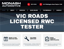 Tablet Screenshot of monashautomotive.com.au